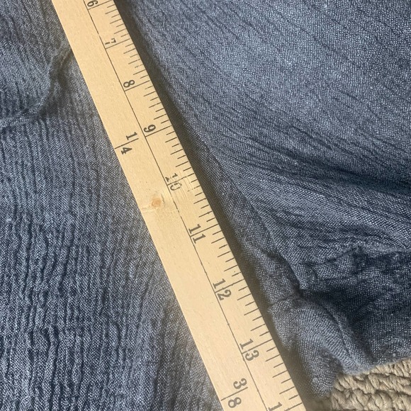 Pure Jill Womens Pants Size Large Blue Linen Cotton Blend Straight Leg Cropped - Picture 7 of 12